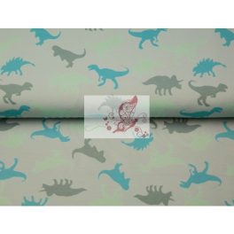 Dínók - mintás biopamut jersey - 1,5m! 