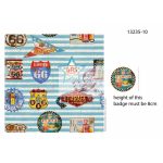 Route 66 (világoskék) - mintás pamut jersey