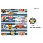 Route 66 (sötétkék) - mintás pamut jersey