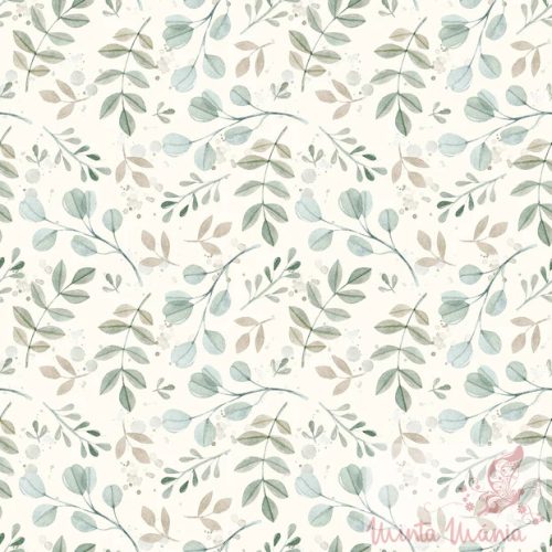 Levél mintás pamut jersey - GOTS