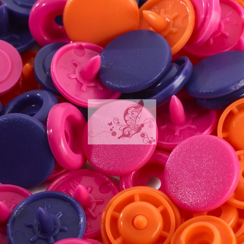Prym love műanyag patent - rózsaszín-lila-narancssárga
