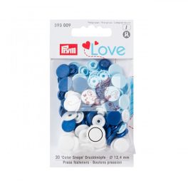 Prym love műanyag patent - világoskék-sötétkék-fehér