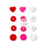 Prym Love szív alakú patent - piros-fehér-rózsaszín 