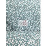 Fehér virágok - zöld - jersey 