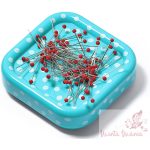 Mágneses tűtartó gombostűkkel - pöttyös