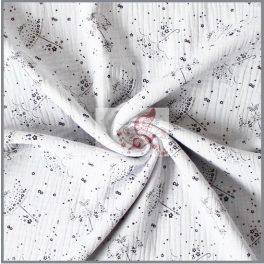 Fehér alapon fekete esernyőminta - dupla géz