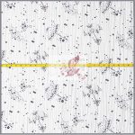 Fehér alapon fekete esernyőminta - dupla géz