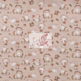 Nyuszi-süni barátság - mintás pamut vászon