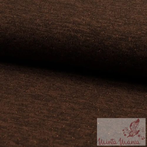 Kötött  jersey arany szállal - barna