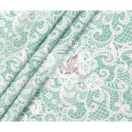 Menta csipke - mintás pamut jersey