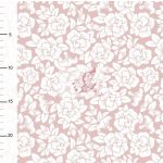 Hilda - rózsaszín alapon fehér virágminta - mintás pamutjersey